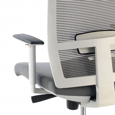 chaise ergonomique blanc gris structure blanche maille accoudoirs reglables 1d soutien lombaire 7