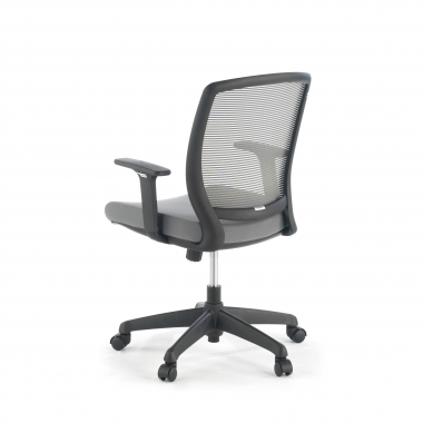 chaise pivotante gris chaise structure noire maille accoudoirs reglables 1d 8