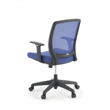 chaise pivotante bleu chaise structure noire maille accoudoirs reglables 1d 8