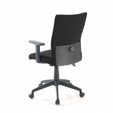 chaise pivotante noir kobe tissu accoudoirs fixes soutien lombaire 8