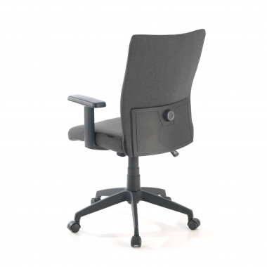 chaise pivotante gris kobe tissu accoudoirs fixes soutien lombaire 8