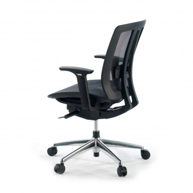 chaise teletravail noir sans appui tete rouge maille accoudoirs reglables 4d soutien lombaire 9