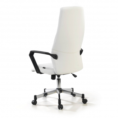 fauteuil de bureau blanc victory simil cuir accoudoirs fixes 8
