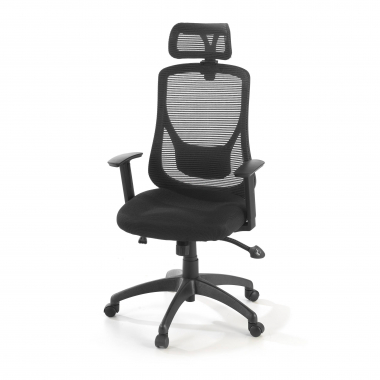 chaise de bureau noir lake maille accoudoirs reglables 1d soutien lombaire appui tete 8