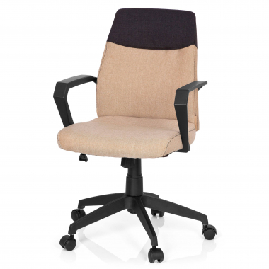 chaise de bureau marron dosseret bas tissu accoudoirs fixes 8