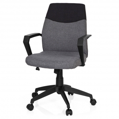 chaise de bureau gris dosseret bas tissu accoudoirs fixes 8