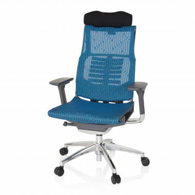 chaise de bureau pas cher bleu structure noire maille accoudoirs reglables 4d soutien lombaire appui tete 10