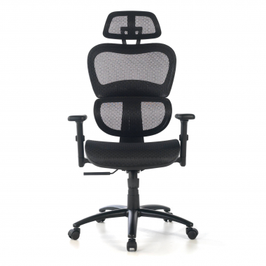 chaise ergonomique noir structure noire maille accoudoirs reglables 3d double soutien lombaire appui tete 5