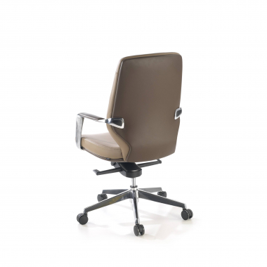 fauteuil de bureau marron dossier bas bicolore simil cuir accoudoirs rembourres 7
