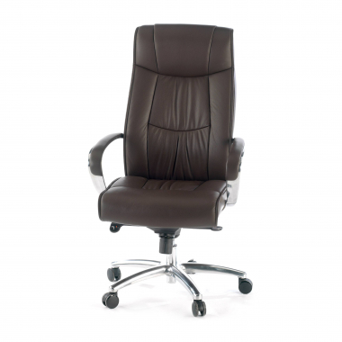 fauteuil de bureau marron dosseret haut similicuir simil cuir accoudoirs rembourres 8