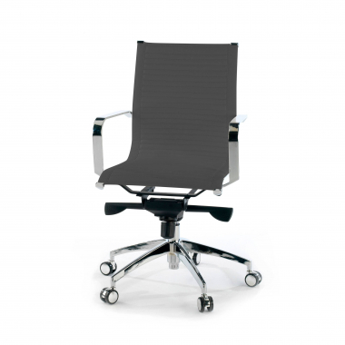 fauteuil de bureau gris structure chromee similicuir simil cuir accoudoirs fixes 7