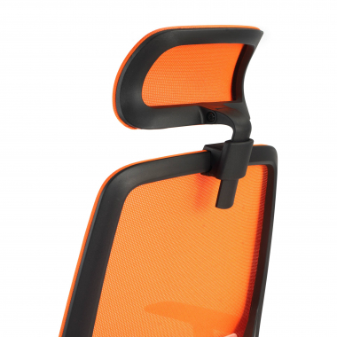 chaise de bureau orange argos maille accoudoirs fixes appui tete 7