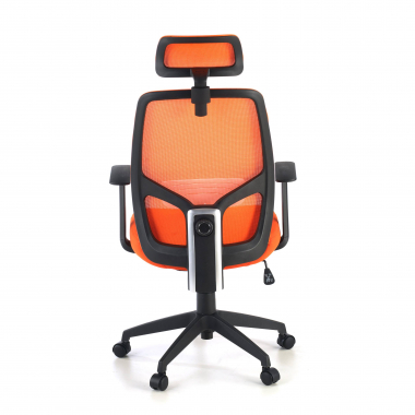 chaise de bureau orange argos maille accoudoirs fixes appui tete 6