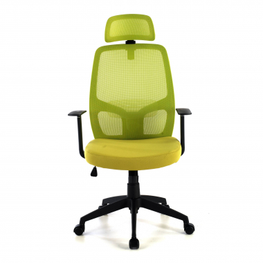 chaise de bureau vert argos maille accoudoirs fixes appui tete 3