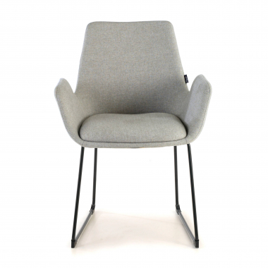 chaise de conference gris structure pietement luge tissu accoudoirs fixes 3