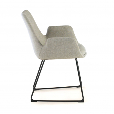 chaise de conference gris structure pietement luge tissu accoudoirs fixes 6