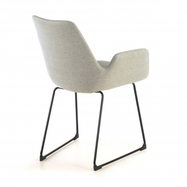 chaise de conference gris structure pietement luge tissu accoudoirs fixes 7