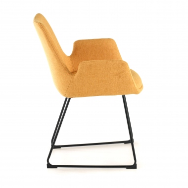 chaise de conference jaune structure pietement luge tissu accoudoirs fixes 6