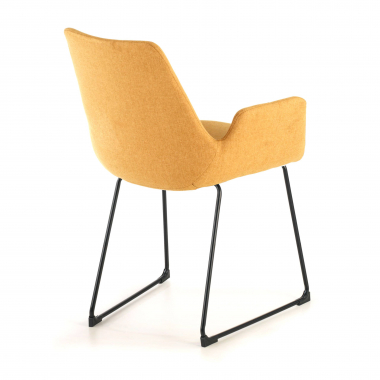 chaise de conference jaune structure pietement luge tissu accoudoirs fixes 7