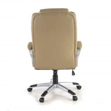fauteuil de bureau beige baviere simil cuir accoudoirs rembourres 9