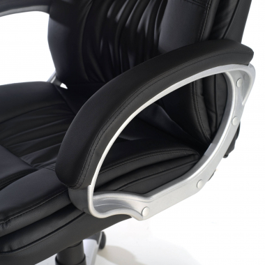 fauteuil de bureau noir baviere simil cuir accoudoirs rembourres 5