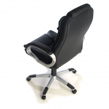fauteuil de bureau noir baviere simil cuir accoudoirs rembourres 6