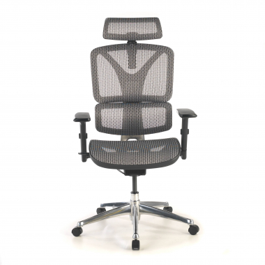 chaise ergonomique gris focus maille accoudoirs reglables 3d soutien lombaire 5