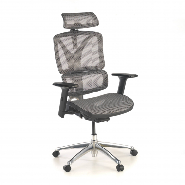 chaise ergonomique gris focus maille accoudoirs reglables 3d soutien lombaire 1
