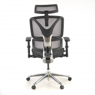 chaise ergonomique gris focus maille accoudoirs reglables 3d soutien lombaire 6