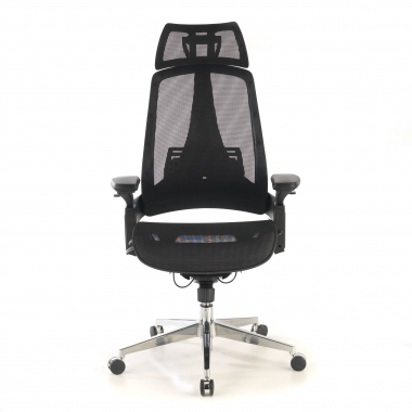 chaise ergonomique noir thunder maille accoudoirs reglables 3d soutien lombaire appui tete 6
