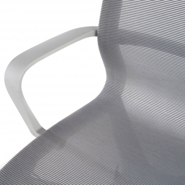 chaise de bureau design blanc gris structure noire maille accoudoirs fixes 4