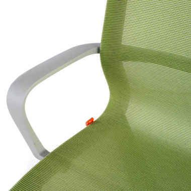 chaise de bureau design blanc vert structure noire maille accoudoirs fixes 5