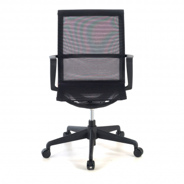chaise de bureau noir structure blanche maille accoudoirs fixes 5