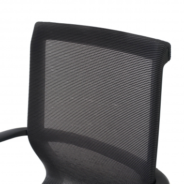 chaise de bureau noir structure blanche maille accoudoirs fixes 6