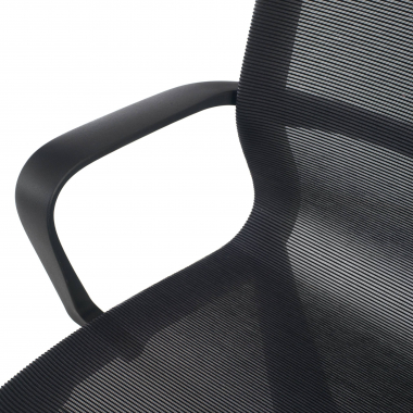 chaise de bureau noir structure blanche maille accoudoirs fixes 8