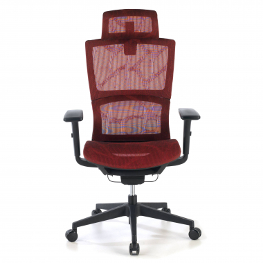 chaise ergonomique rouge winter maille accoudoirs reglables 3d double soutien lombaire appui tete 4