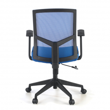 chaise pivotante bleu chaise de bureau maille accoudoirs fixes soutien lombaire 6