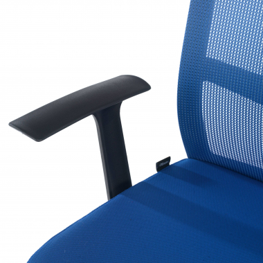 chaise pivotante bleu chaise de bureau maille accoudoirs fixes soutien lombaire 5