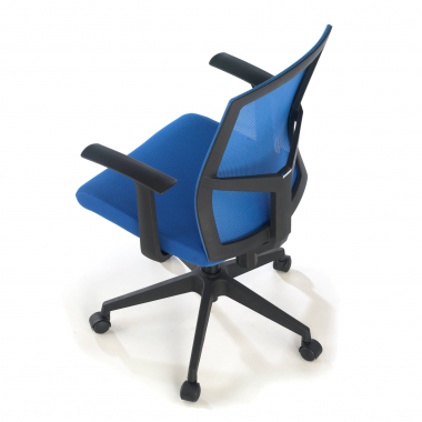 chaise pivotante bleu chaise de bureau maille accoudoirs fixes soutien lombaire 8