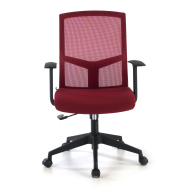 chaise pivotante rouge chaise de bureau maille accoudoirs fixes soutien lombaire 9