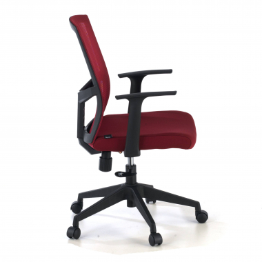 chaise pivotante rouge chaise de bureau maille accoudoirs fixes soutien lombaire 3