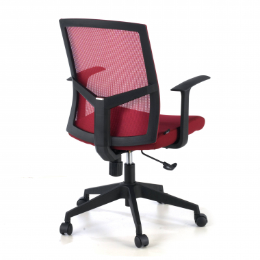 chaise pivotante rouge chaise de bureau maille accoudoirs fixes soutien lombaire 6