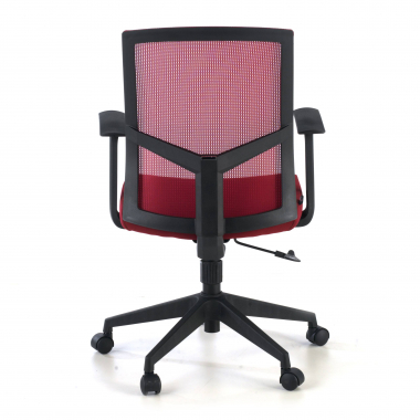 chaise pivotante rouge chaise de bureau maille accoudoirs fixes soutien lombaire 5
