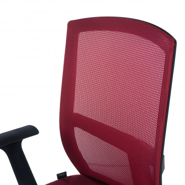 chaise pivotante rouge chaise de bureau maille accoudoirs fixes soutien lombaire 4