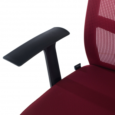 chaise pivotante rouge chaise de bureau maille accoudoirs fixes soutien lombaire 7