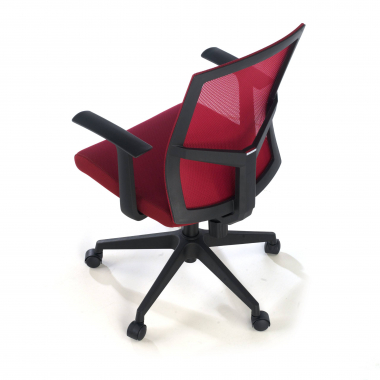 chaise pivotante rouge chaise de bureau maille accoudoirs fixes soutien lombaire 8
