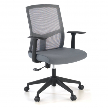chaise pivotante gris chaise de bureau maille accoudoirs fixes soutien lombaire 1