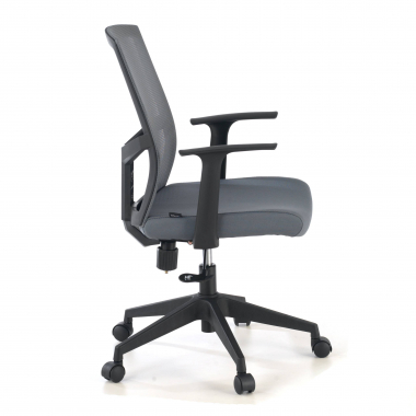chaise pivotante gris chaise de bureau maille accoudoirs fixes soutien lombaire 3
