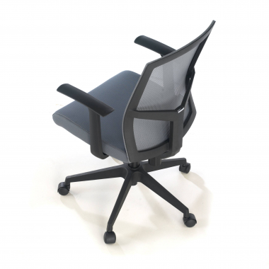 chaise pivotante gris chaise de bureau maille accoudoirs fixes soutien lombaire 7