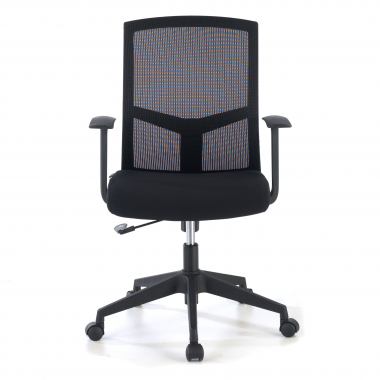 chaise pivotante noir chaise de bureau maille accoudoirs fixes soutien lombaire 3